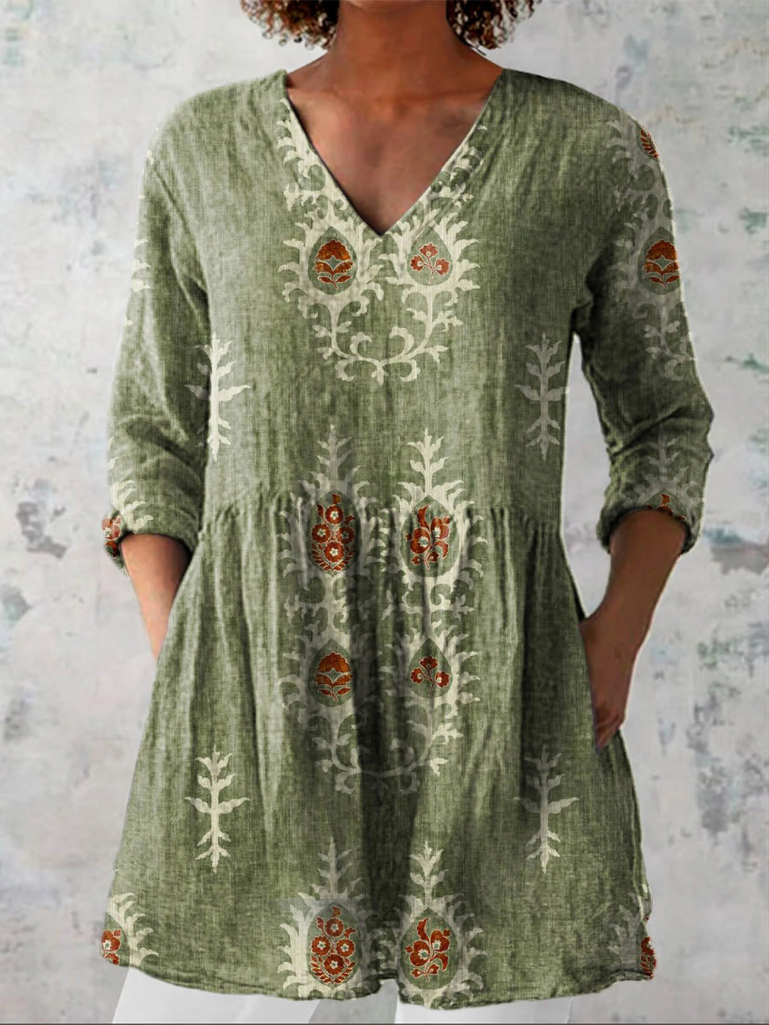 Elise | Lange Bluse mit V-Ausschnitt