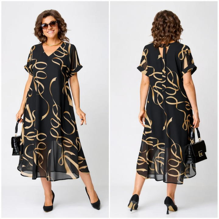 Elena | Zeitloses Elegantes Swirl-Kleid
