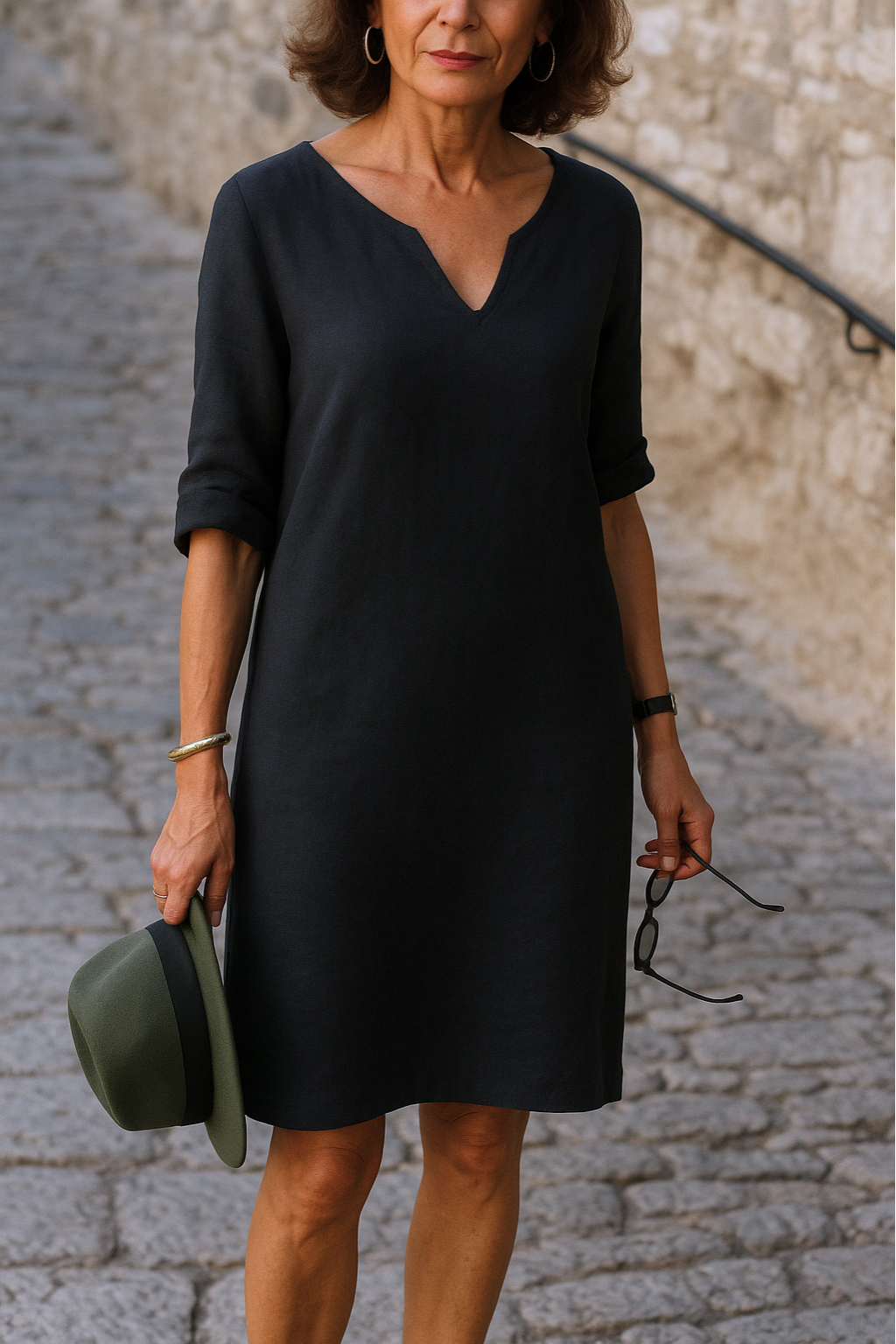 Elvy | Elegantes V-Ausschnitt Kleid