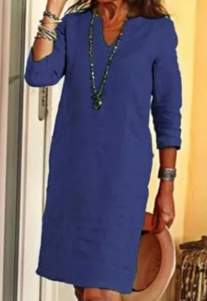 Elvy | Elegantes V-Ausschnitt Kleid