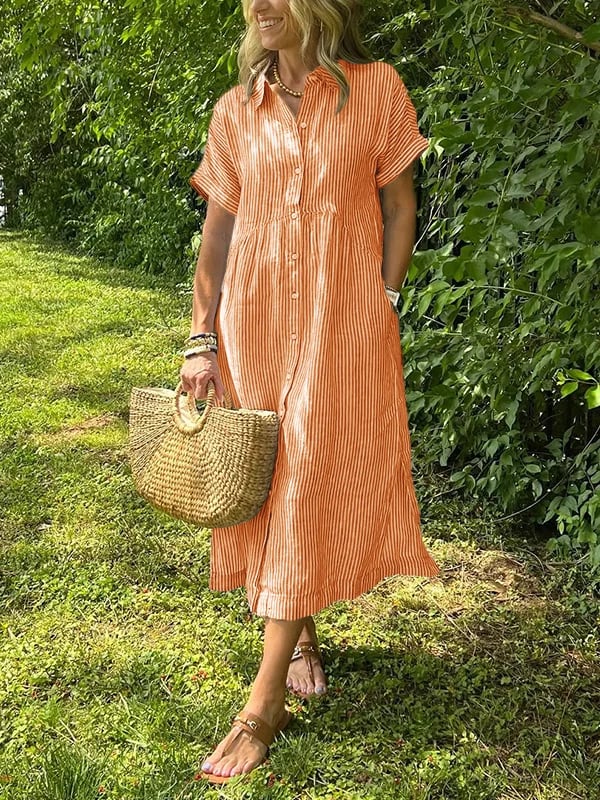 Cathy | Elegantes gestreiftes Blusenkleid