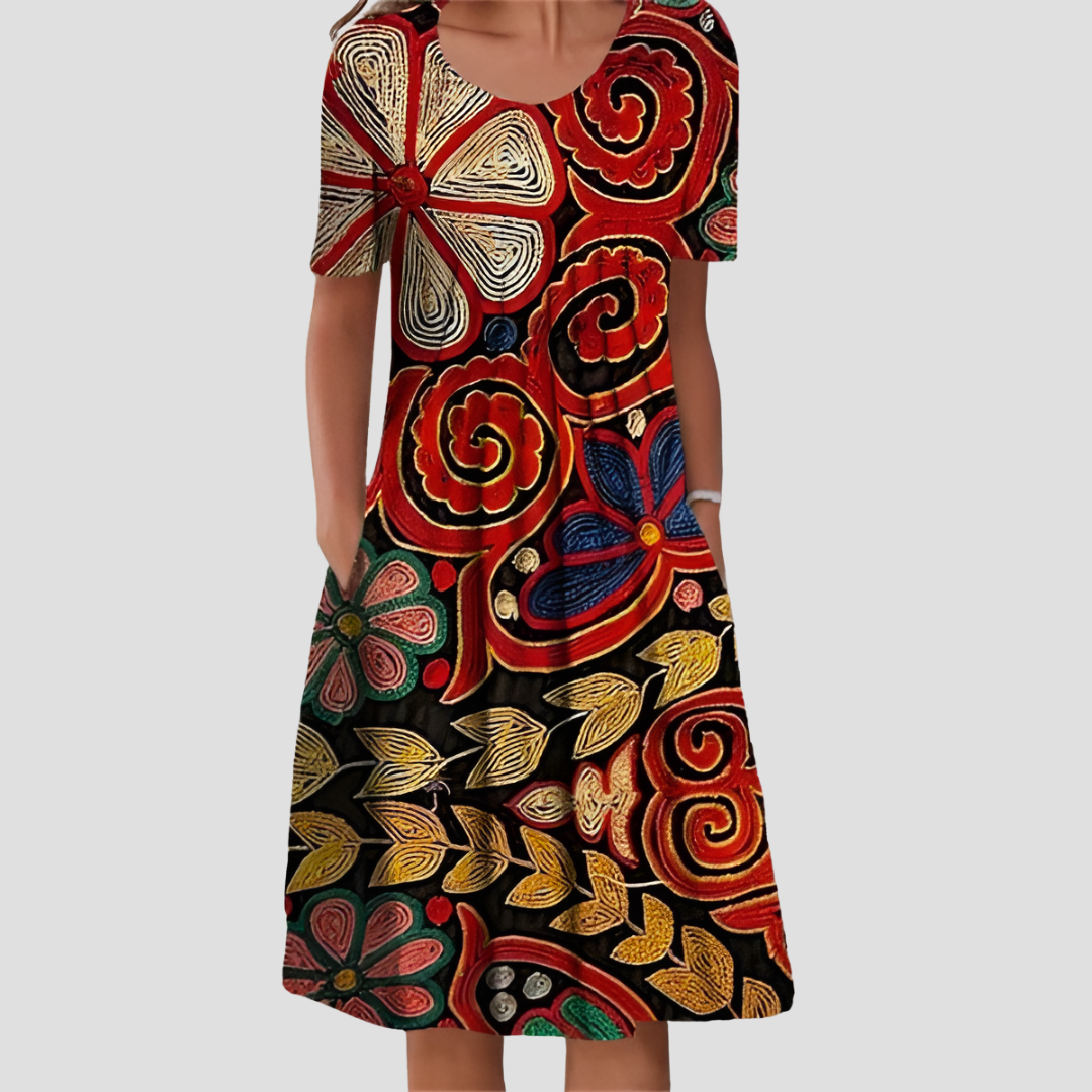 Noemi | Bequemes klassisches Blumenkleid
