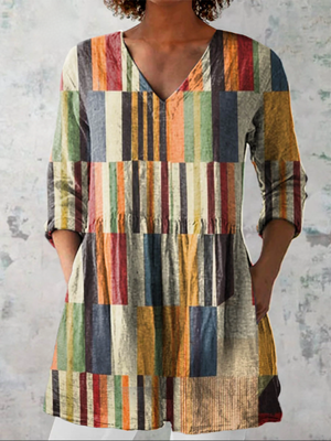 Chloe | Lange Bluse mit V-Ausschnitt