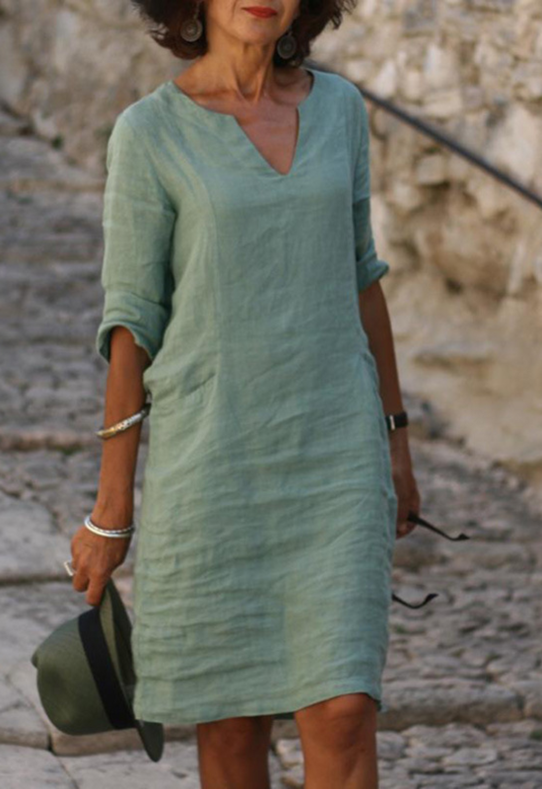 Elvy | Elegantes V-Ausschnitt Kleid