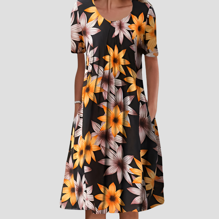Noemi | Bequemes klassisches Blumenkleid