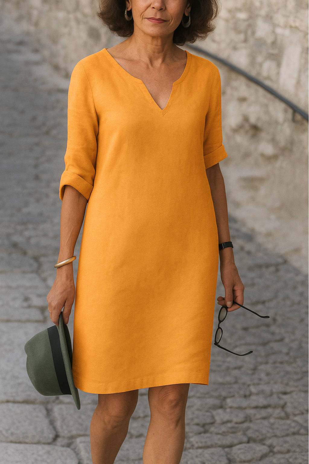 Elvy | Elegantes V-Ausschnitt Kleid