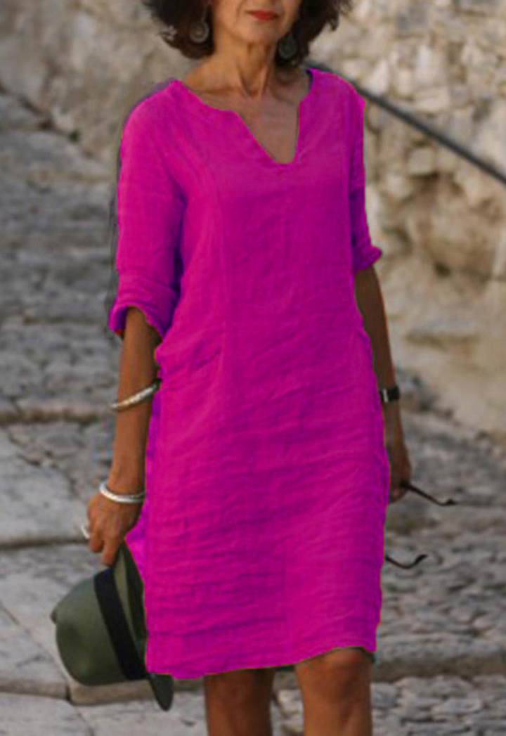 Elvy | Elegantes V-Ausschnitt Kleid