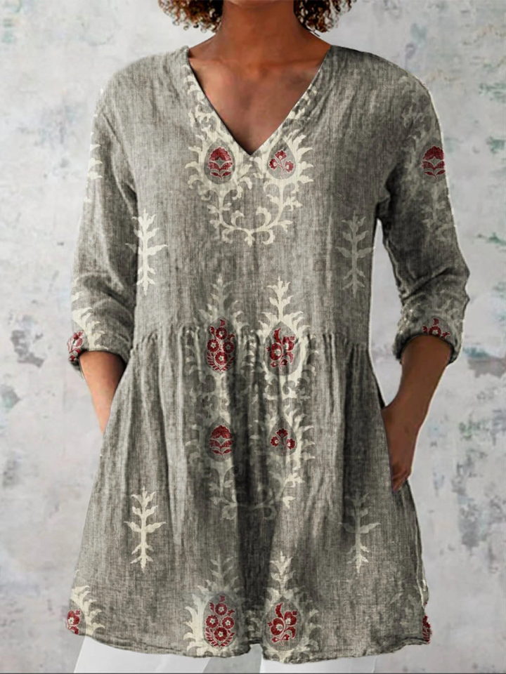 Elise | Lange Bluse mit V-Ausschnitt