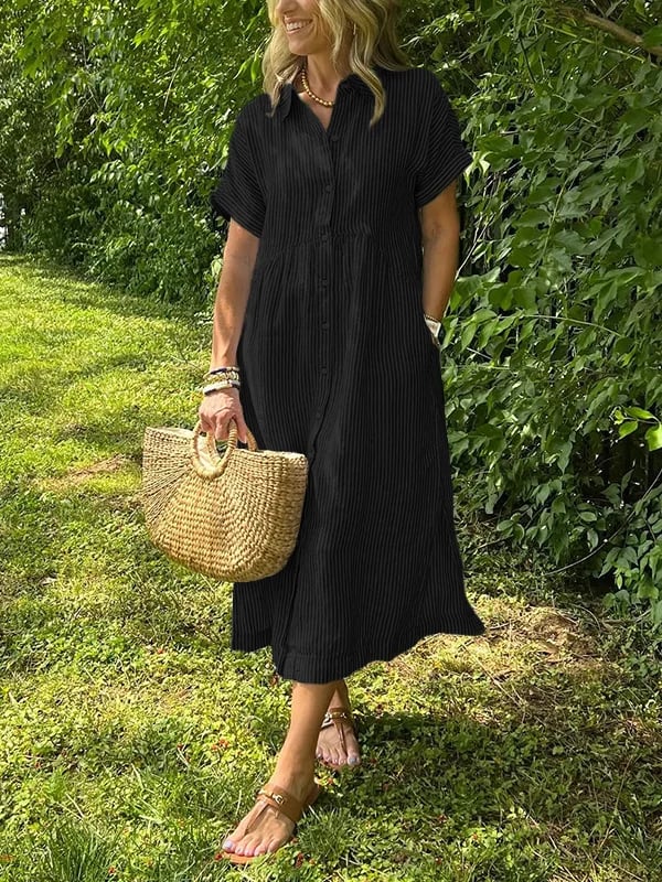 Cathy | Elegantes gestreiftes Blusenkleid