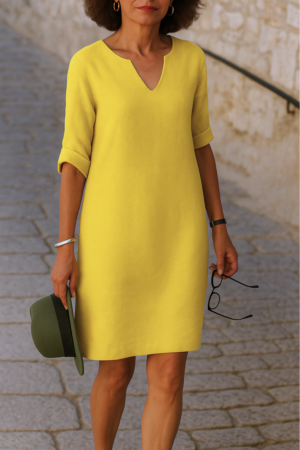 Elvy | Elegantes V-Ausschnitt Kleid