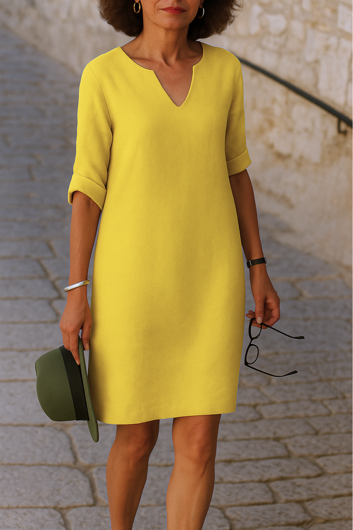 Elvy | Elegantes V-Ausschnitt Kleid