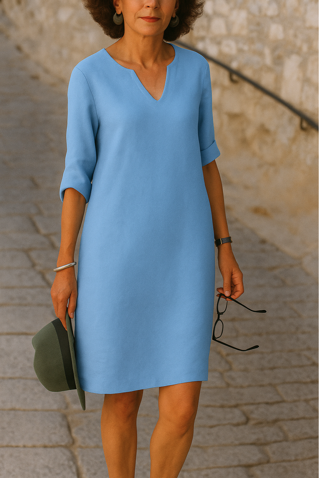 Elvy | Elegantes V-Ausschnitt Kleid