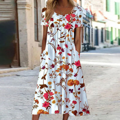 Yolandia | Florales Kleid mit Bauchkaschierung