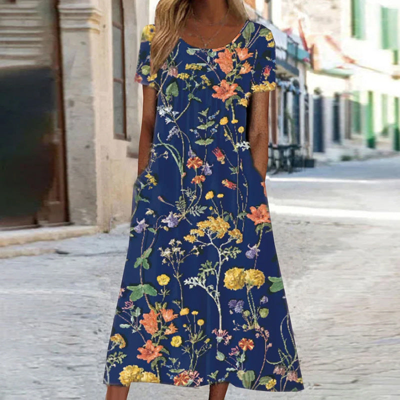 Yolandia | Florales Kleid mit Bauchkaschierung
