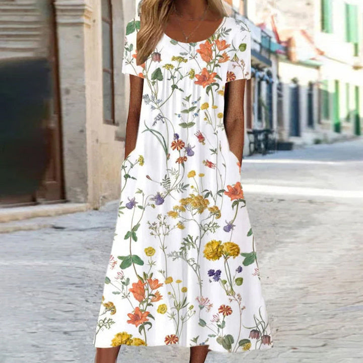 Yolandia | Florales Kleid mit Bauchkaschierung