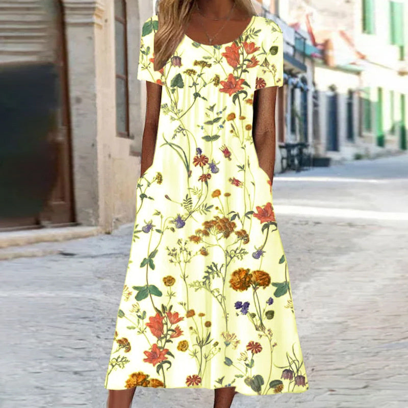 Yolandia | Florales Kleid mit Bauchkaschierung