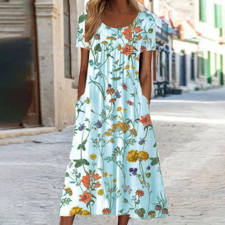 Yolandia | Florales Kleid mit Bauchkaschierung