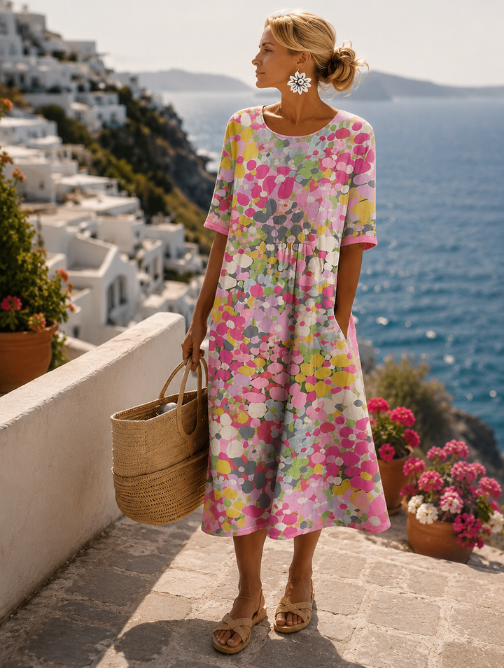 Ellia | Midikleid mit Vintage-Blumenmuster