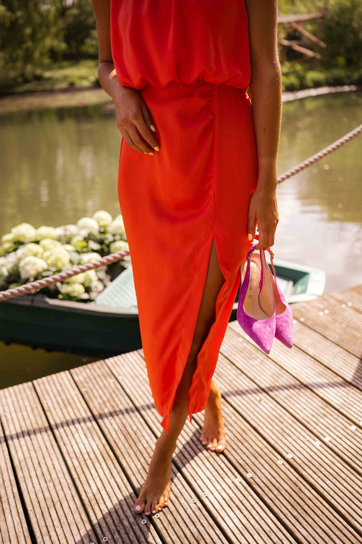 Michelle | Elegantes Neckholder-Midikleid