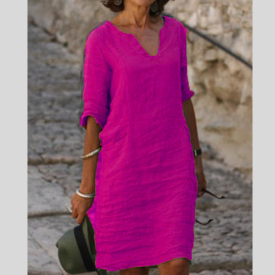 Cassie | Perfekt sitzendes V-Ausschnitt-Kleid