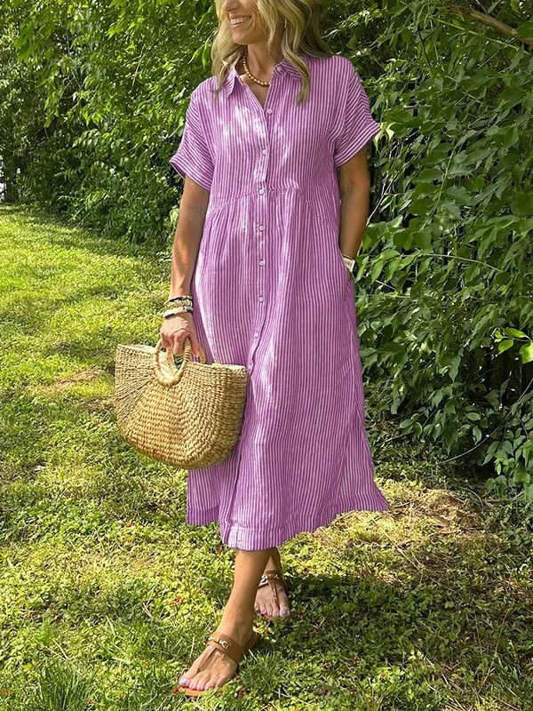 Cathy | Elegantes gestreiftes Blusenkleid