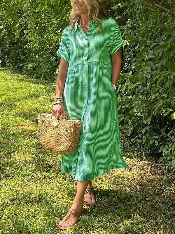 Cathy | Elegantes gestreiftes Blusenkleid