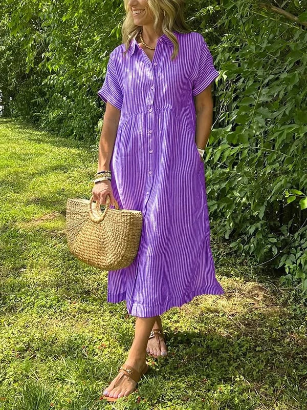 Cathy | Elegantes gestreiftes Blusenkleid