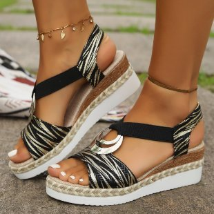Ergonomische Komfort-Sandalen mit Keilabsatz