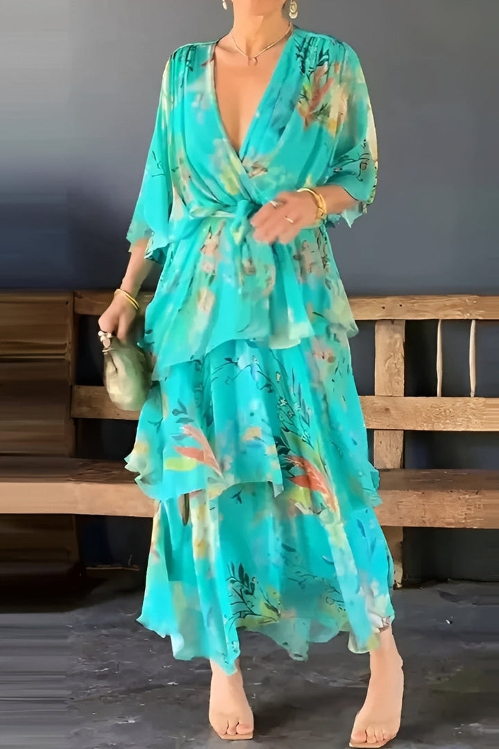 Jane │ Fließendes Kleid mit V-Ausschnitt