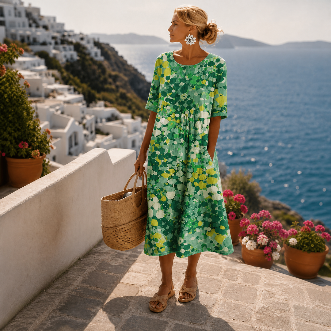 Ellia | Midikleid mit Vintage-Blumenmuster