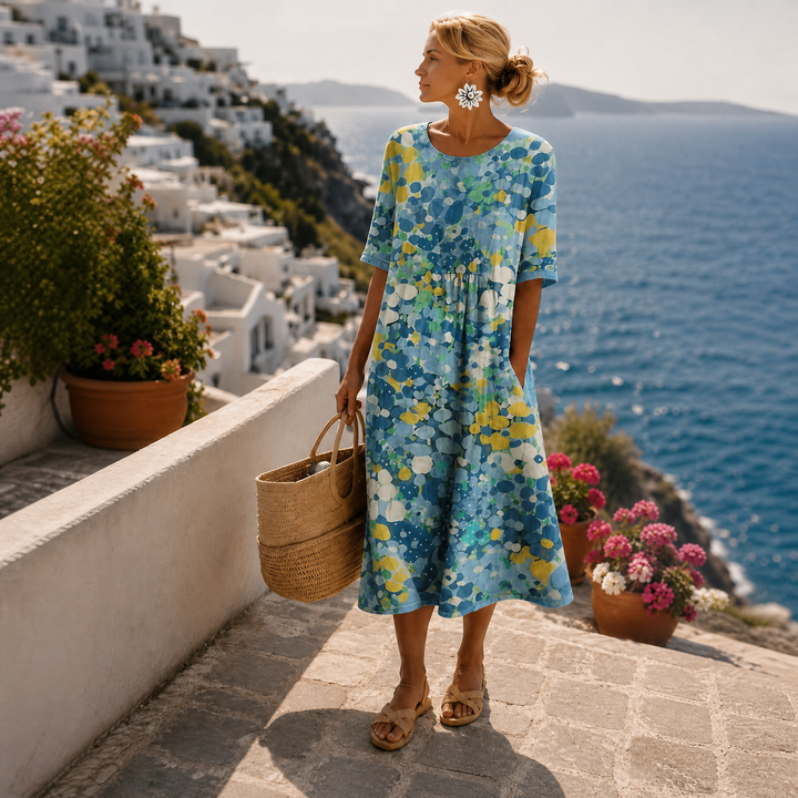 Ellia | Midikleid mit Vintage-Blumenmuster