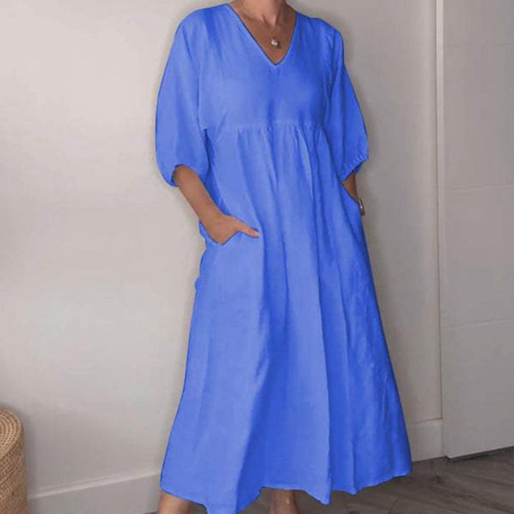 Wylla | Bequemes Schickes V-Ausschnitt Kleid