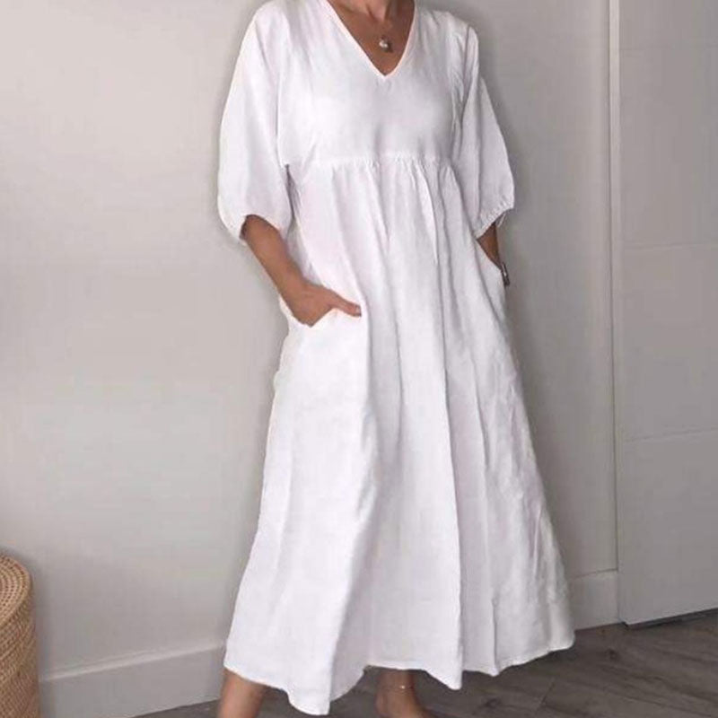 Wylla | Bequemes Schickes V-Ausschnitt Kleid