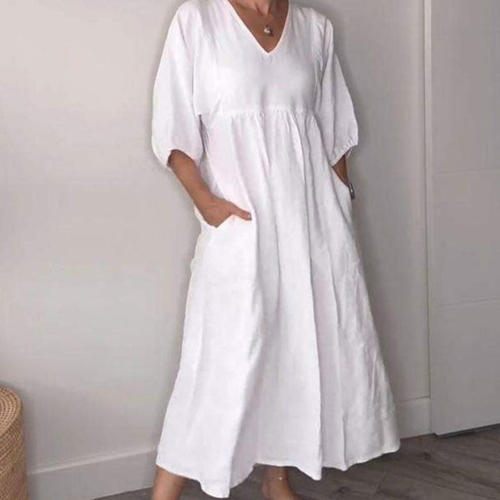 Wylla | Bequemes Schickes V-Ausschnitt Kleid