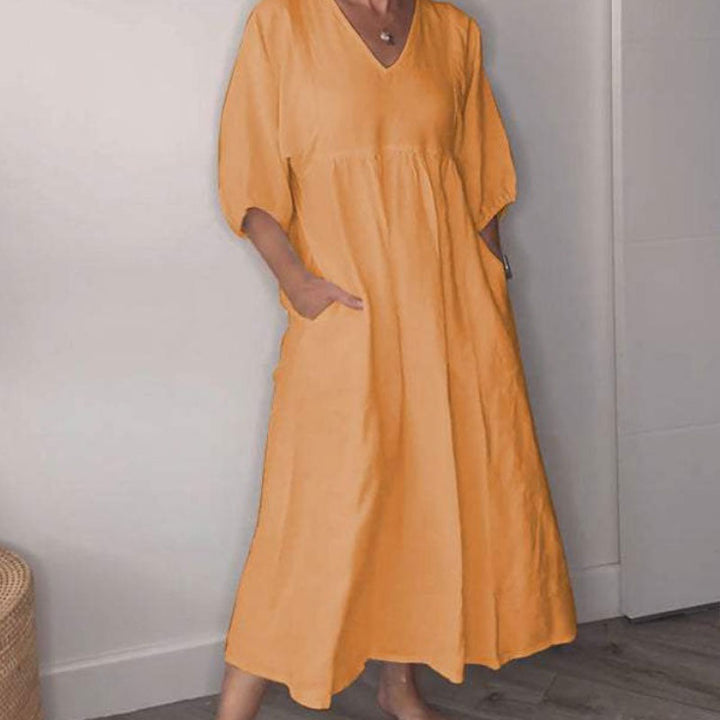 Wylla | Bequemes Schickes V-Ausschnitt Kleid