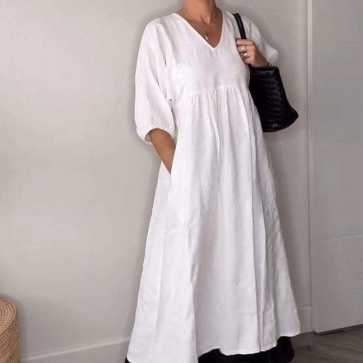 Wylla | Bequemes Schickes V-Ausschnitt Kleid