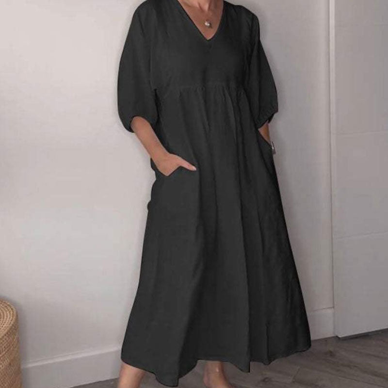 Wylla | Bequemes Schickes V-Ausschnitt Kleid