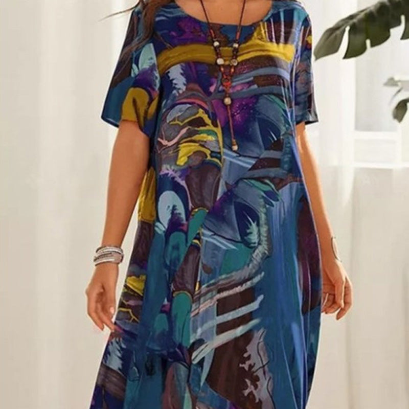 Tori | Lebhaftem Tropenmuster Kleid