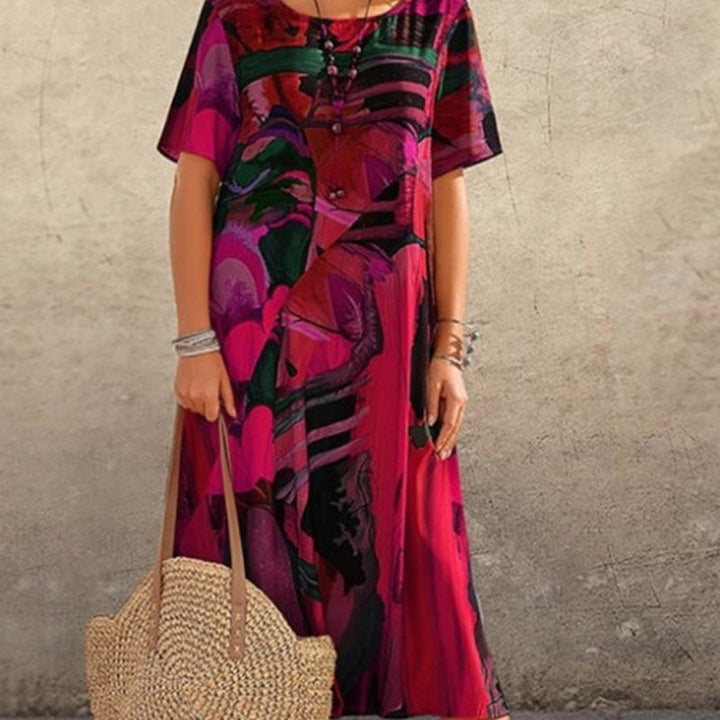 Tori | Lebhaftem Tropenmuster Kleid