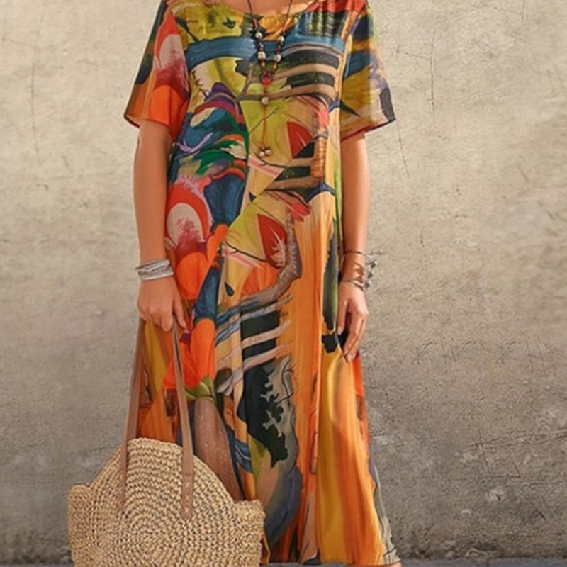 Tori | Lebhaftem Tropenmuster Kleid