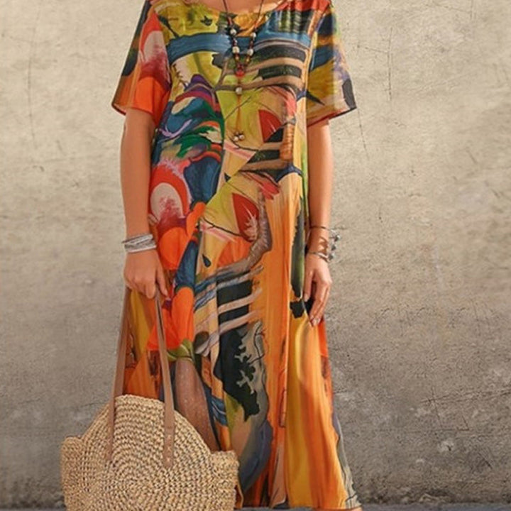 Tori | Lebhaftem Tropenmuster Kleid