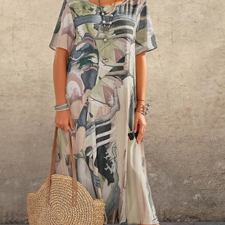 Tori | Lebhaftem Tropenmuster Kleid